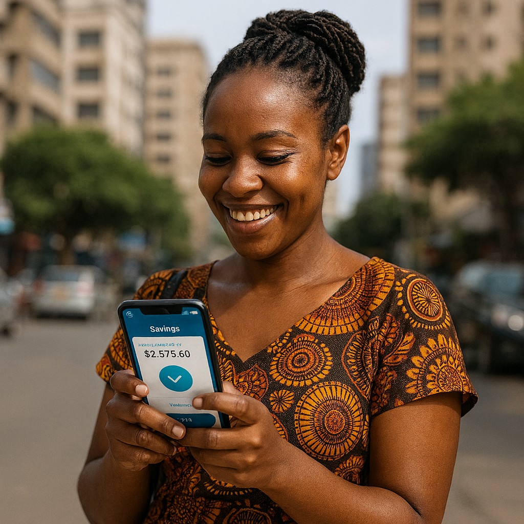 Member checking savings on phone